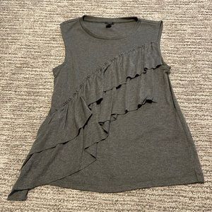 J. Crew Gray Ruffle Tank Size XS